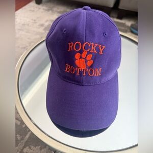 Clemson Purple Baseball Cap with Orange "ROCKY BOTTOM" Embroidery
